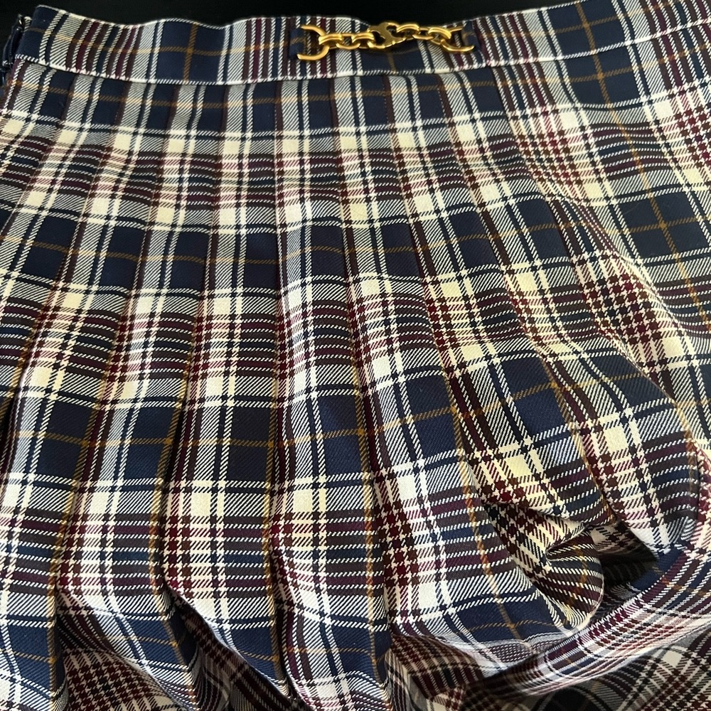 Tori Burch Plaid Pleated Skirt